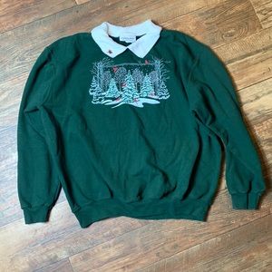 Vintage Cardinals XL Preppy Christmas Sweater Country Prairie